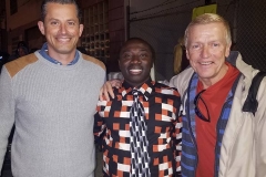 Jess, Conrad and our homeless friend Mark at our Christmas event.