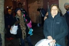 The homeless line for a Christmas meal.
