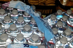 Water and desserts served at our Christmas meal for the homeless.