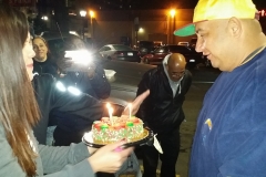 Our homeless friend David, who sleeps on the streets in downtown San Diego, gets a birthday cake.
