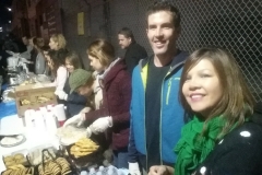 Emma and Denis help serve the homeless on streets in downtown San Diego.