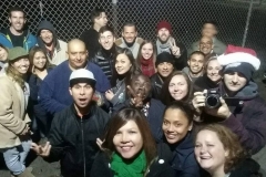 Just a few of the volunteers feeding the homeless on Christmas.