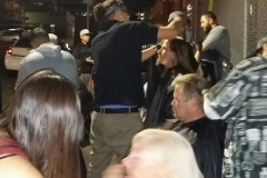 Cutting the homeless hair downtown San Diego at our Christmas event.
