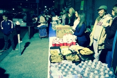 The Christmas food line just before we started serving.