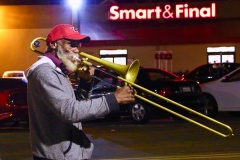 One of our homeless friend pulled out his trombone and played Christmas tunes while we served a meal.