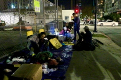 At the end of the night, our donations area is almost empty after handing out clothes to the homeless.