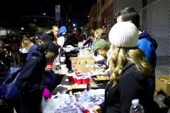 The homeless go through the Christmas meal line on the streets of San Diego.