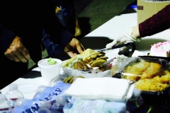 The homeless Christmas meal included soup, ham, potatoes, dessert and more!