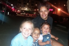 Mom Maria, with little Stephanie & Brianna had so much fun playing with Aryana, our 8yr old volunteer street prayer warrior.