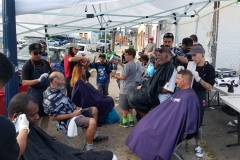 The Streets of Hope Homeless haircutting team at our special homeless event.