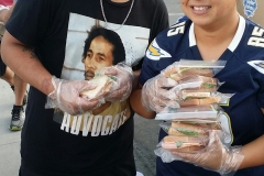 Sandwiches all made and ready to go to feed the homeles on 9/11