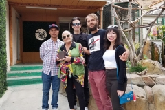 Carlos, Diane, Dan, Nate and Leslie along with Giselle ashes that Diane is holding in Tijuana at the Vet.