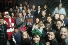 Just half of the volunteers gathered for a selfie after serving the homeless downtown San Diego on Christmas.