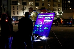 Painting the Christmas mural for the homeless at our downtown event.