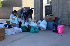 Students dropping off donations for the homeless in San Diego
