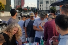 Making sandwiches for the homeless on the streets of San Diego