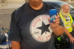 Our homeless friend David appreciated his new deodorant.