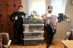 All the donations gathered by Sharp Mesa Vista Hospital staff.