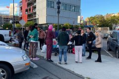 The Streets Team gathers all the SDSU Doctors Without Borders donation kits to pass out to the homeless