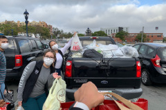 Sharp Memorial Hospital's 3 North UPC's team loads up the truck with their donations to bring to Monday night, and educates San Diego's homeless community on infection prevention