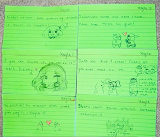 Alyssa and Kayla put these encouraging notes in each care package