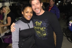 Keisha and Parker encouraging the homeless at the Streets of Hope Christmas event.