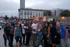 A few of the Streets of Hope team with homeless Guy, Brian and Lori after we gave them two tents.