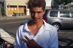 AFTER: A homeless man after his hair cut.