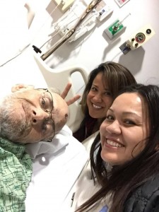 Don, Hannah and Tammy at the VA San Diego hospital for Don's chemo treatment.