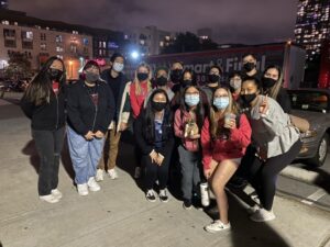 Group of passionate students from San Diego State University MEDLIFE serving the homeless downtown